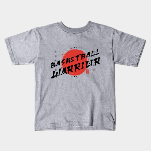 Oriental Brush Basketball Warrior Kids T-Shirt by rojakdesigns